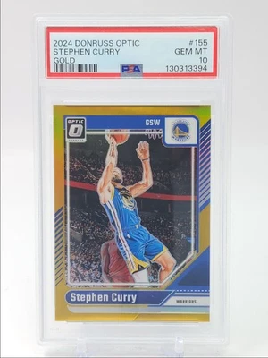 STEPHEN CURRY 2024-25 DONRUSS OPTIC GOLD PRIZM POP 2 10/10 PSA 10 Q3464 - Image 1 of 2