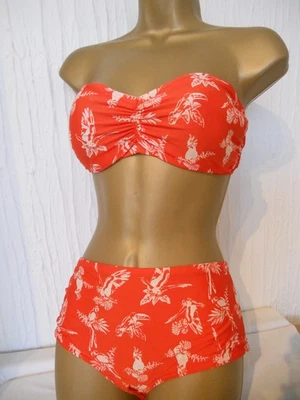 ORANGE MARKS & SPENCER STRAPLESS BOY SHORTS LEG BIKINI SIZE 14 SWIMWEAR - Image 1 of 2