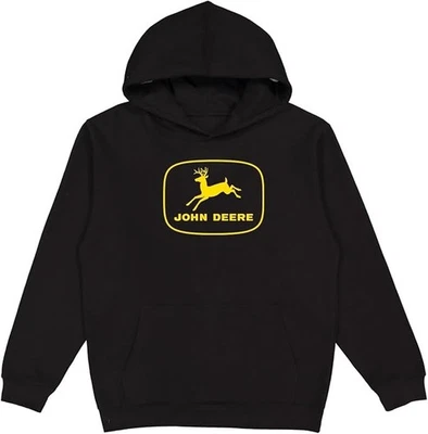 John Deere Midweight Fleece Hoodie Sweatshirt, 14802579, NWT, Black 4 sizes - Image 1 of 2