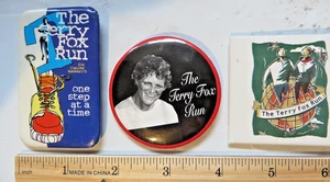 Terry Fox Run lot 3 vtg Button Pinback pin badge cancer research fundraising - Picture 1 of 3