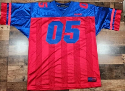 Vintage FUBU Sport Football Jersey Men's XL Blue Red 05 Stitched Y2K HipHop - Image 1 of 4
