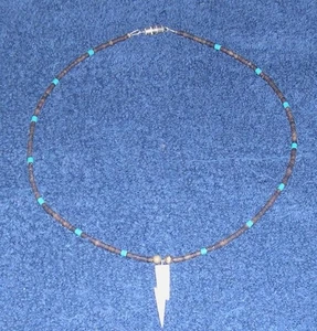 Stone Lightning Bolt Beaded Necklace - Picture 1 of 1
