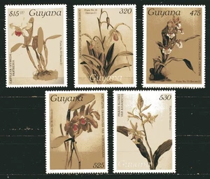 GUYANA 1986-1989 FLOWERS: ORCHIDS, Sc 1196, 1229, 1282,1284,1290. MNH - Picture 1 of 1