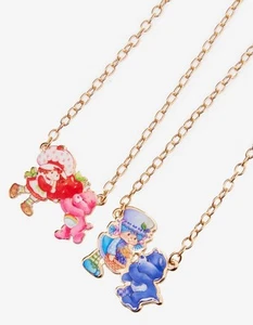 NEW! Strawberry Shortcake X Care Bears Duo Best Friend Necklace Set Of 2 - Picture 1 of 3