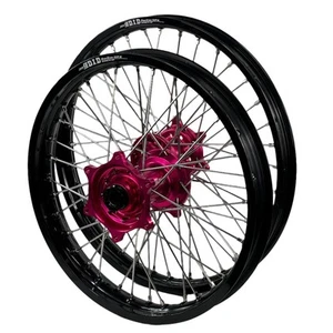 KTM 250 SXS-F 2006-2008 Envy / DID Wheelset 21/18 Black Rims Hot Pink Hubs - Picture 1 of 6