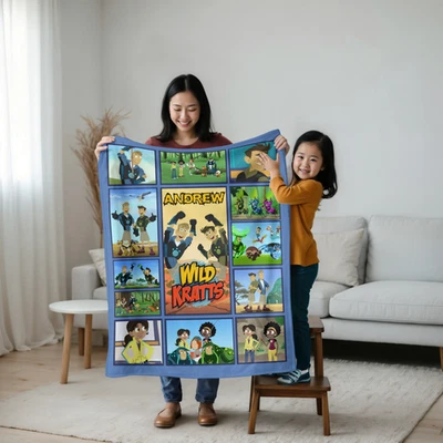 Personalized Wild Kratts soft Plush Fleece Blanket Wild Kratts Birthday Gift - Image 1 of 4