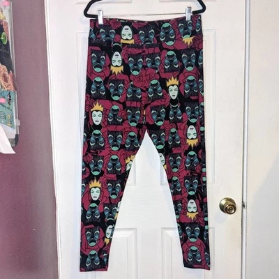 LuLaRoe Disney Blancanieves Reina Malvada Espejo Rosas Rojas Negro Leggings TC2 Foto 1 de 4
