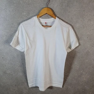 T-shirt vintage Hanes Blank Baggy USA anni 90 USA punto singolo uomo media bianca - Foto 1 di 7