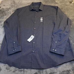Camicia elegante Van Heusen comfort performance fit elasticizzata blu navy uomo 19 35/36 nuova con etichetta - Foto 1 di 10