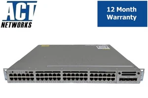 Cisco WS-C3850-48P-S 48-Port PoE+ Gigabit Managed Switch w/ 2x 10Gb SFP+ Uplink - Picture 1 of 6