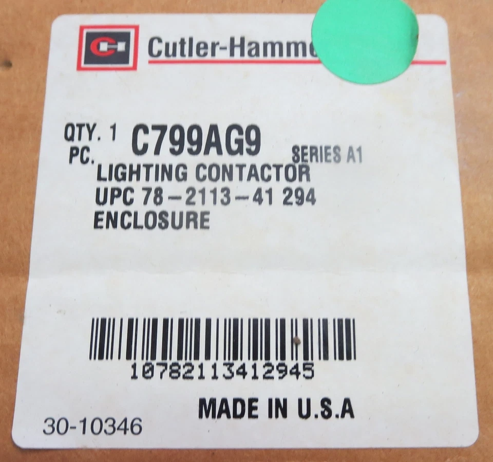 Caja Contactor Iluminación Cutler-Hammer C799AG9 Serie A1 Foto 1 de 2
