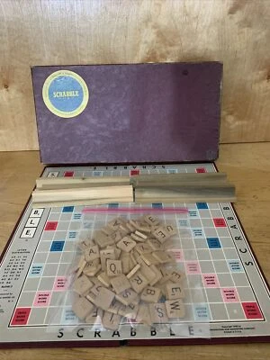 Vintage Scrabble Game Selchow & Righter Company 1953 Complete 100 Tiles - Image 1 of 4