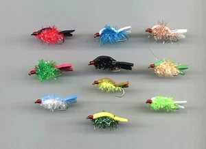 Trout Flies: Foam Flies: Trout Flies: Blob Fry x 10  size 8 UK Tied (code 668)  - Bild 1 von 3