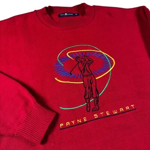 Vintage Payne Stewart Sweater Golf Pullover Men's Medium Knit Grandpacore Preppy - Picture 1 of 6