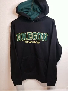 OREGON DUCKS BLACK HOODIE SWEATER WITH FRONT POCKET & STITCHED: SMALL - Picture 1 of 3