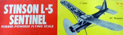 Berkeley STINSON L-5 PLAN + PATTERNS to Build 34" FF / UC or RC Model Airplane  - Image 1 of 4