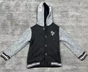 Lng Hoodie Kids 6 Gray Button up Jacket Sweater Longsleeve Casual - Picture 1 of 11