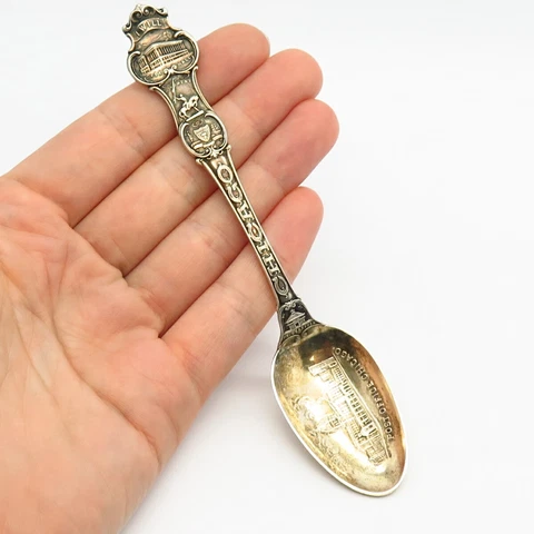 925 Sterling Silver Vintage Wallace "Post Office Chicago" Spoon Cover