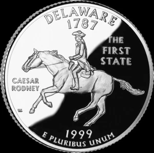A 1999 S Delaware 90% SILVER Deep Cameo "PROOF" State Quarter US Mint Coin! - Picture 1 of 3