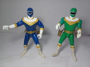 Power Rangers Zeo Blue & Green Ranger 1996 Action Figure Bandai Incomplete  - Picture 1 of 6