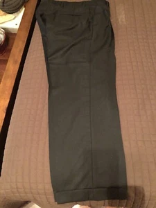Angelo Rossi 30x27 Black Pleated Cuffed Straight Leg Dress Pants - Picture 1 of 8