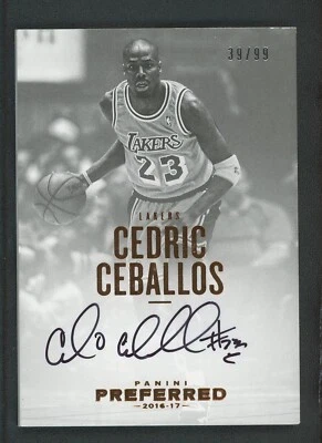 2016-17 CEDRIC CEBALLOS 39/99 auto panini preferred - Image 1 of 2
