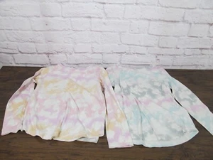 Lot of 2 Cat and Jack shirt girls size 10-12 multicolor Tie-dye Long sleeves - Picture 1 of 5