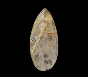 Pear Carving Rutilated Quartz Ganesha stone for Making Pendant 23 Cts Gemstone