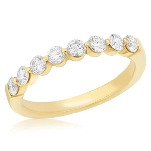 14K GELBGOLD RUNDER DIAMANT KANALBESATZ EHERING RECHTE HAND RING STAPELBAR - Bild 1 von 1