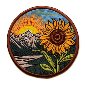 Parche Girasol Apliques Plancha Ropa Flor Silvestre Naturaleza Insignia Montaña  - Imagen 1 de 12