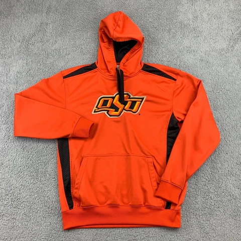 Oklahoma State Cowboys Hoodie Mens Medium Orange Pullover NCAA OSU Football Cover