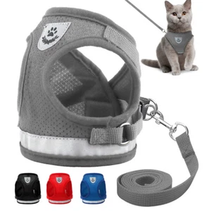 Cat Walking Jacket Harness & Leads Escape Proof Pet Dog Adjustable Vest Clothes - Picture 1 of 16