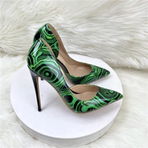 Women High Heels Patent Leather Party Stilettos Slip On Pumps Pointy Toe Shoes - Picture 1 of 8