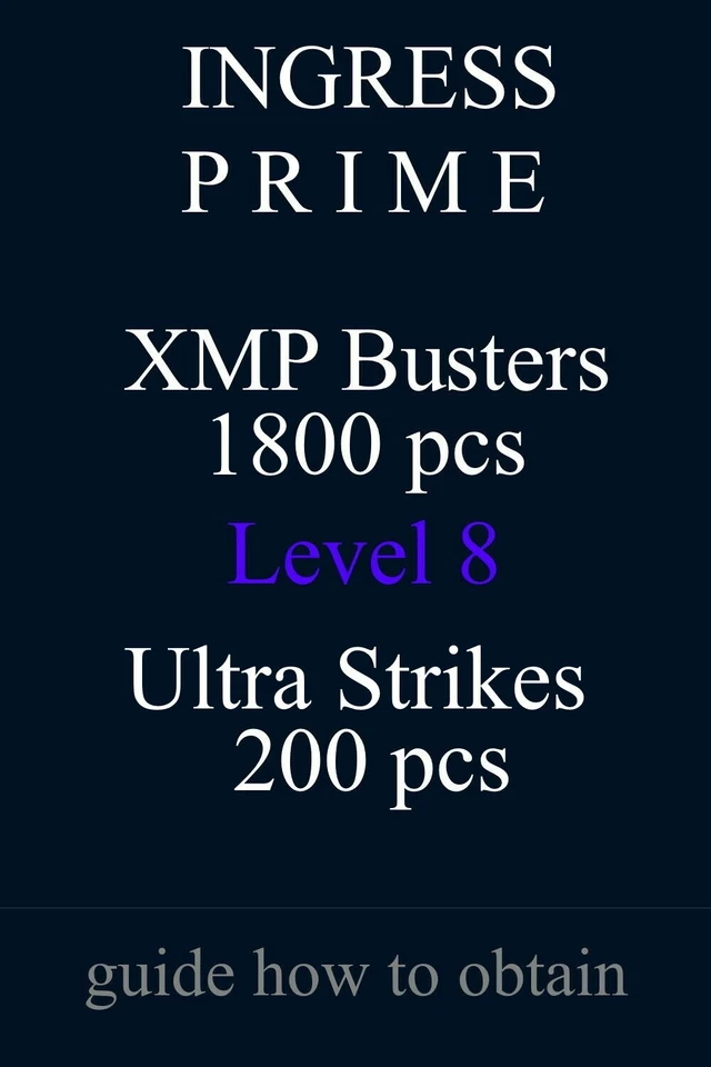 Guide for INGRESS Prime: L8 XMP Bursters 1800 pcs and L8 Ultra Strikes 200 pcs - Image 1 of 1