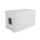 Merry Products Bench with Enclosed Cat Litter Washroom Box, White (For Parts)