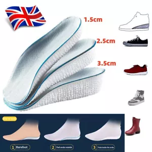 Height Increase Insoles Men Women Invisible Heel Lift Taller Shoe Inserts 2 Pads - Picture 1 of 13