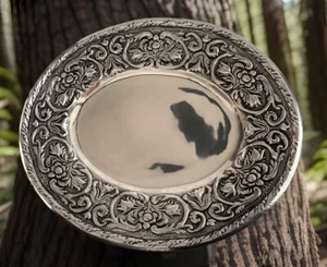 Wilton Armetale Pewter Platter WM Mary Small Oval Serving Tray 14.5” X 12” - Picture 1 of 15