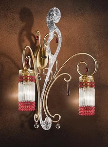 Applique da parete classico con cristallo trasparente oro rosso argento - Imagen 1 de 1