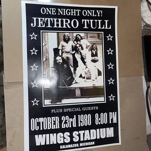 Vintage 1980 Jethro Tull  Concert POSTER  12x18” Ian Anderson Kalamazoo, MI - Picture 1 of 4