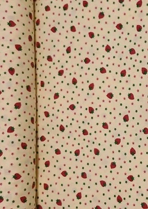 New BTY X 60"W 100% Cotton Fabric Strawberries On Lt. Yellow Quilting Sewing - Picture 1 of 3