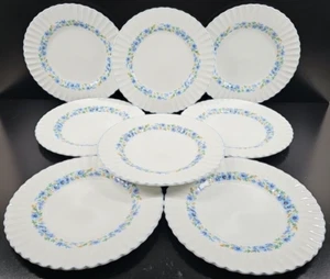 (8) J & G Meakin Alpine Mist Dinner Plates Set Vintage Scallop Dish England Lot - Picture 1 of 24