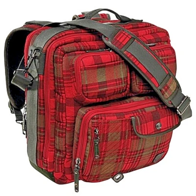 (CANTIDAD: 4) BOLSO DJ BURTON NUEVO CON ETIQUETAS FW FRANELA ROJA VERDADERA A CUADROS, VINTAGE Foto 1 de 4