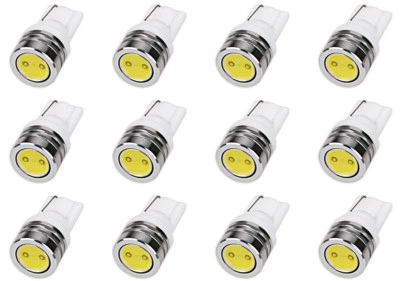 12x T10 194 Wedge Base COB LED Light 12VDC SMD Cool White 5500K 12Pcs Lot - Image 1 of 4