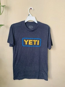  Yeti Logo Badge Herren S T-Shirt Kurzarm Navy Blau Shirt  - Bild 1 von 5