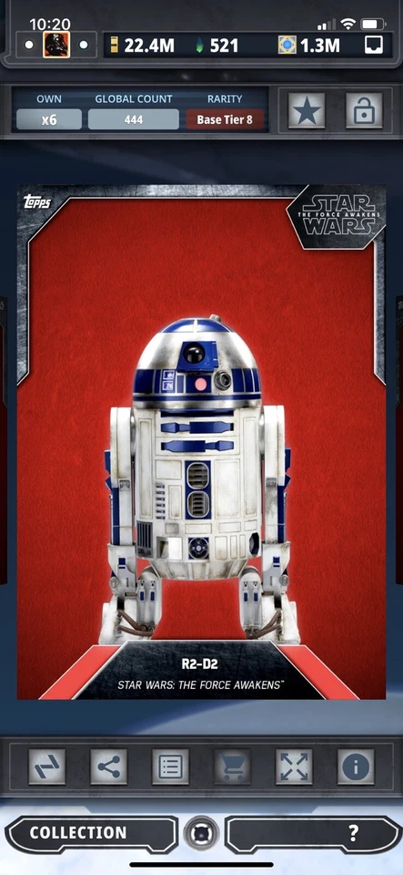 Topps Star Wars Digital Card Trader Tier 8 - Red Cloth R2-D2 Base 3 - Image 1 of 1