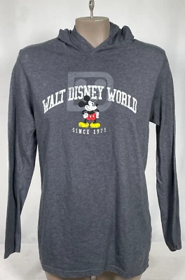 Walt Disney World Micky Mouse Gray Pullover Lightweight Hoodie Women's MEDIUM - Image 1 of 4