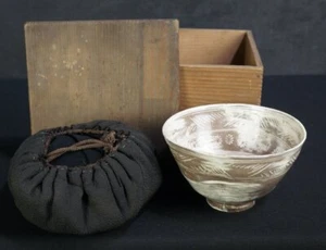 Japón Cuenco Kyo-Yaki Chawan 1900 Té Verde Ceremonia Horno Arte - Imagen 1 de 12