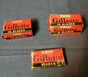 Hojas de afeitar delgadas caja roja caja 3-Gillette, varias cantidades (usadas) - Imagen 1 de 7