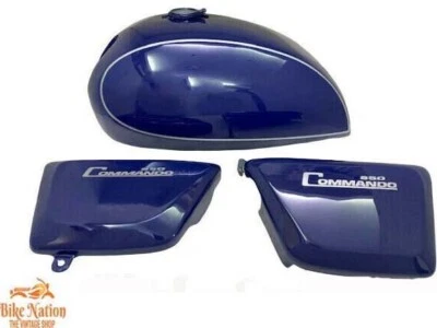 FIT FOR NORTON COMMANDO INTERSTATE BLUE WITH TANK 850 SIDE PANELS - Image 1 of 4