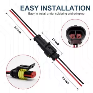 10x Car Waterproof Wire Connector 2 Pin Way Electrical Connectors Plug 18 AWG - Bild 1 von 2